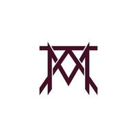 letter tm simple link line overlap flat logo vector