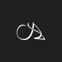 letter a alpha linked curves overlapping logo vector