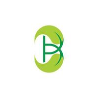 letter b linked leaf geometric colorful logo vector