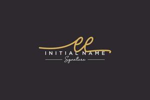 Initial EE signature logo template vector. Hand drawn Calligraphy lettering Vector illustration.