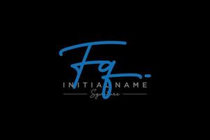 Initial FQ signature logo template vector. Hand drawn Calligraphy lettering Vector illustration.