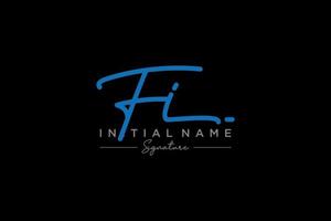 Initial FI signature logo template vector. Hand drawn Calligraphy lettering Vector illustration.