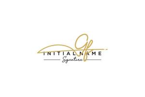 Initial GF signature logo template vector. Hand drawn Calligraphy lettering Vector illustration.