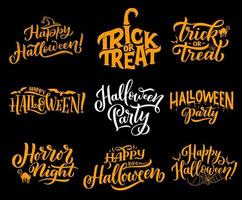 letras de vector de saludo de halloween