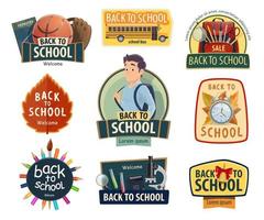 Back to School and education icons vector