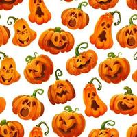 linterna de monstruo de calabaza de halloween de patrones sin fisuras vector