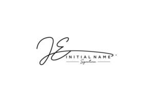 Initial JE signature logo template vector. Hand drawn Calligraphy lettering Vector illustration.