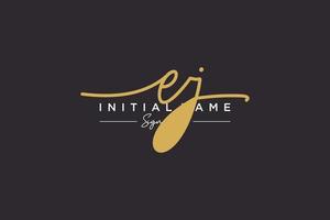 Initial EJ signature logo template vector. Hand drawn Calligraphy lettering Vector illustration.