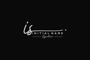 Initial IS signature logo template vector. Hand drawn Calligraphy lettering Vector illustration.