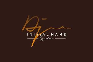 Initial DJ signature logo template vector. Hand drawn Calligraphy lettering Vector illustration.