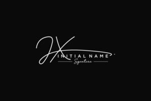 Initial JX signature logo template vector. Hand drawn Calligraphy lettering Vector illustration.