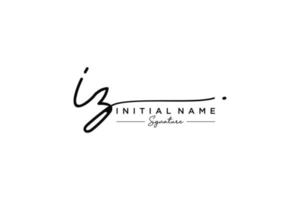 Initial IZ signature logo template vector. Hand drawn Calligraphy lettering Vector illustration.