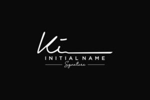 Initial KI signature logo template vector. Hand drawn Calligraphy lettering Vector illustration.