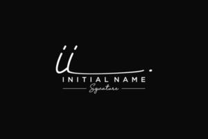 Initial II signature logo template vector. Hand drawn Calligraphy lettering Vector illustration.