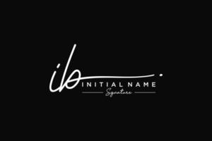 Initial IB signature logo template vector. Hand drawn Calligraphy lettering Vector illustration.