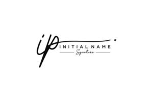 Initial IP signature logo template vector. Hand drawn Calligraphy lettering Vector illustration.