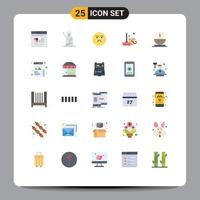Pack of 25 Modern Flat Colors Signs and Symbols for Web Print Media such as bowl cleaning usa clean sad Editable Vector Design Elements