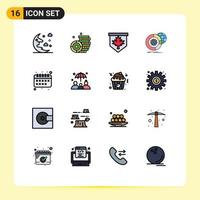 paquete de iconos de vector de stock de 16 signos y símbolos de línea para servicios de educación globo de hojas grandes elementos de diseño de vector creativo editable de datos