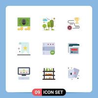 Modern Set of 9 Flat Colors and symbols such as reputation quality achievement favorite win Editable Vector Design Elements