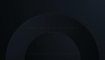 Minimalist Dark Gradient Luxury Background with Circle Geometric Elements. Vector Illustration