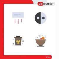 Pack of 4 creative Flat Icons of air garbage home symbolism trash Editable Vector Design Elements