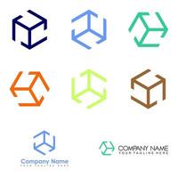 various basic shape of box image graphic icon logo design abstract concept vector stock. Can be used as a symbol related to 3D hexagon.