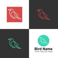 Unique bird in line art image graphic icon logo design abstract concept vector stock. Can be used as a symbol related to animal or illustration