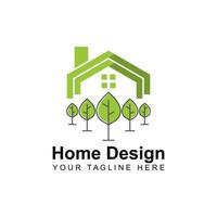 Simple Roof house, window, and plants or trees image graphic icon logo design abstract concept vector stock. Can be used as a symbol related to property or home