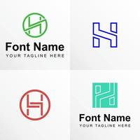 4 letra h fuente en línea imagen gráfico icono logotipo diseño abstracto concepto vector stock. se puede usar como un símbolo relacionado con la inicial o el monograma