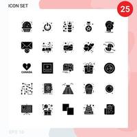 Modern Set of 25 Solid Glyphs and symbols such as headset vr autumn price award Editable Vector Design Elements