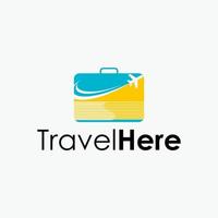 Simple and unique trunk and aircraft in flight Image graphic icon logo design abstract concept vector stock. Can be used as symbol related to travel or vacation.