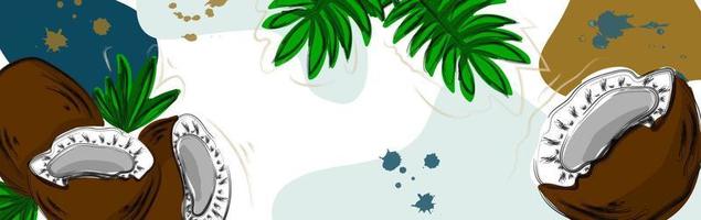 Vector frame with coconut and abstract elements