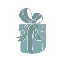 Gift box with bow and ribbon vector