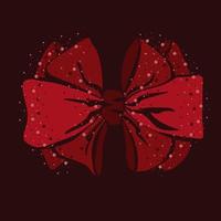 Stylish red bow. Festive design element. vector