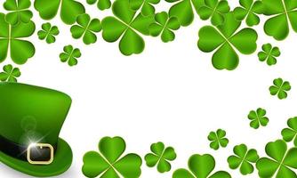 St. Patrick's Day banner design template with green hat and clover vector