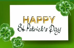 St. Patrick's Day banner design template with green clover vector