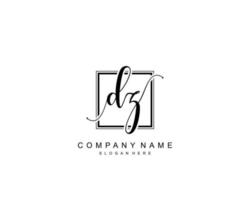 Initial DZ beauty monogram and elegant logo design, handwriting logo of initial signature, wedding, fashion, floral and botanical with creative template. vector