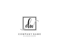 Initial DU beauty monogram and elegant logo design, handwriting logo of initial signature, wedding, fashion, floral and botanical with creative template. vector