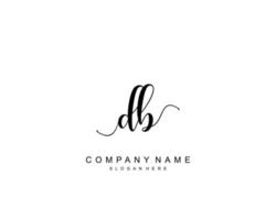 Initial DB beauty monogram and elegant logo design, handwriting logo of initial signature, wedding, fashion, floral and botanical with creative template. vector