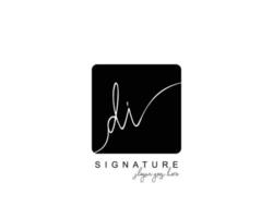Initial DI beauty monogram and elegant logo design, handwriting logo of initial signature, wedding, fashion, floral and botanical with creative template. vector