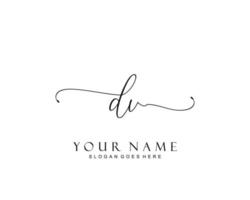 Initial DI beauty monogram and elegant logo design, handwriting logo of initial signature, wedding, fashion, floral and botanical with creative template. vector