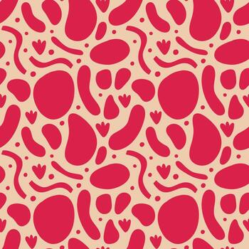 patrón transparente de vector. ornamento repetitivo abstracto para el diseño de superficies, impresión en papel y tela. ondas dibujadas a mano, formas, círculos, flores, hojas, ramas. antecedentes para la publicación en las redes sociales. vector