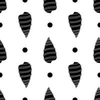 Vector seamless pattern. Line art sketch seashells. Isolated background. Decoration symbol of health calcium. Summer, sand and beach design. Repetitive ornament.