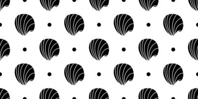 Vector seamless pattern. Line art sketch seashells. Isolated background. Decoration symbol of health calcium. Summer, sand and beach design. Repetitive ornament.