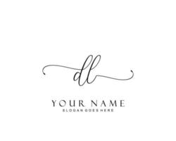 Initial DL beauty monogram and elegant logo design, handwriting logo of initial signature, wedding, fashion, floral and botanical with creative template. vector
