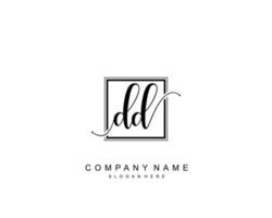 Initial DD beauty monogram and elegant logo design, handwriting logo of initial signature, wedding, fashion, floral and botanical with creative template. vector