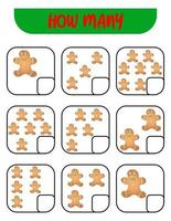 Count how many ginger man. Write down the answer. Educational games for kids. vector