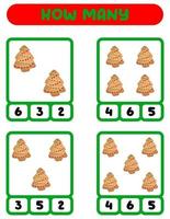 Count how many ginger tree. Write down the answer. Educational games for kids. vector