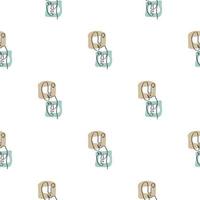 Surreal Faces One Line Seamless Pattern . Abstract Minimalistic Art design for print, cover, wallpaper, Minimal and natural wall art. Vector illustration on white background.