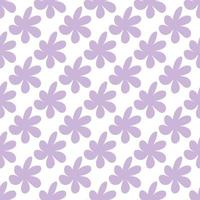 Floral seamless vector pattern with flowers. Spring flora. Simple hand-drawn kids style. Pretty ditsy for fabric, textile, wallpaper. Digital paper in white background